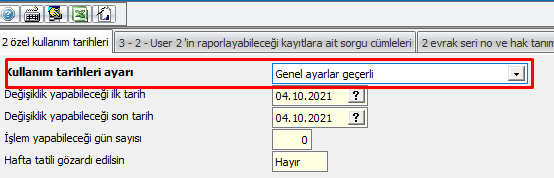 Geçmişe dönük evrak girişlerim için tarih ayarlamasını nereden