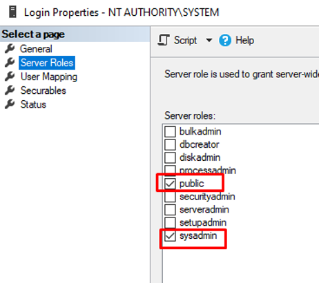 SQL Yetkilerinin Verilmesi